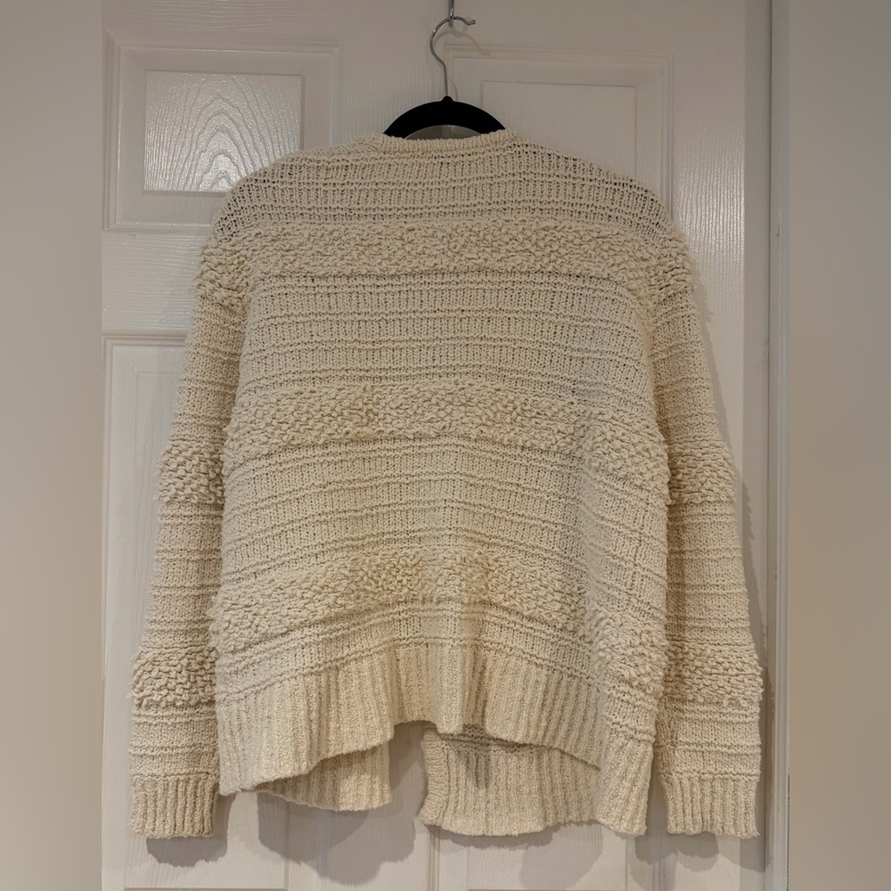 Madewell Bronson Textured Cardigan Sweater Ivory Size M Coastal Cotton Blend - Picture 2 of 7
